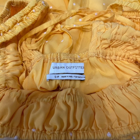 Urban Outfitters Cleo Embroidered Tie-Back Romper Size S In Yellow - Picture 10 of 11